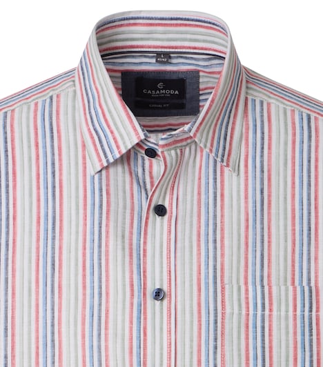 Leinenhemd kurzarm gestreift Casual Fit
