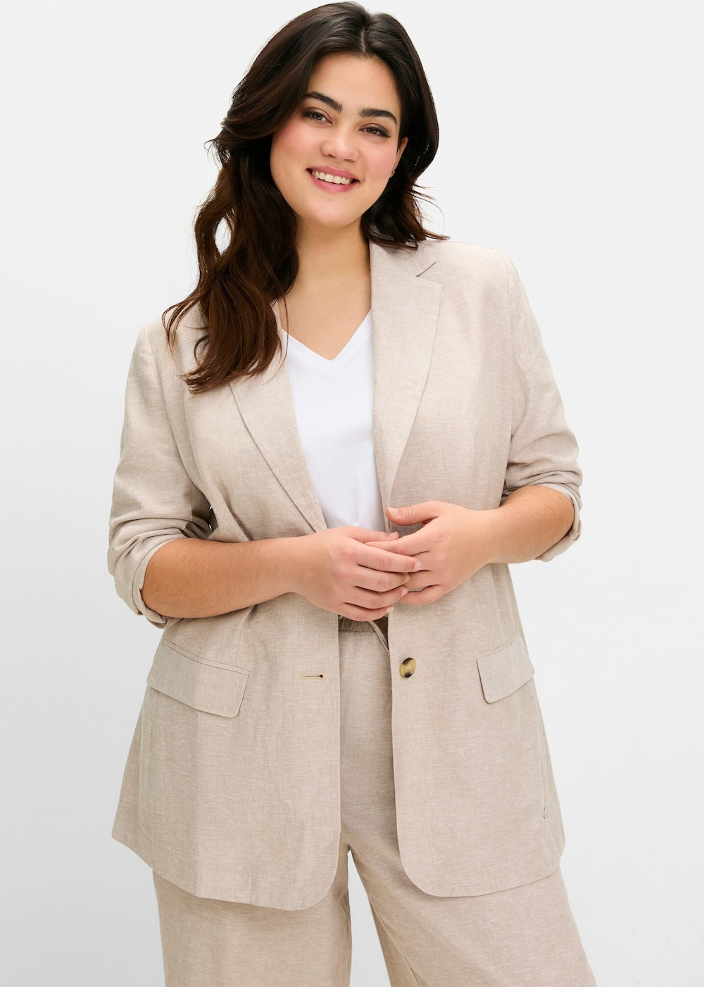Blazer Langarm Uni Reverskragen