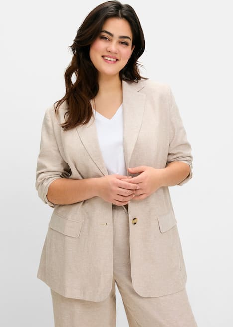 Blazer Langarm Uni Reverskragen