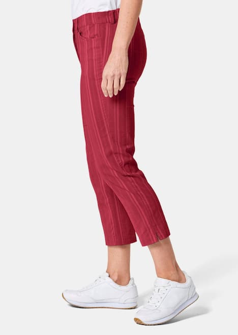 Verkürzte Strukturhose in elastischer Ware