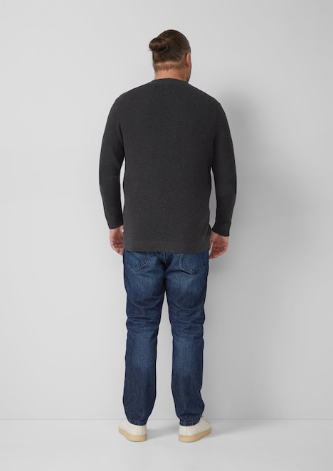 Strickpullover mit Crew Neck und Strukturmuster