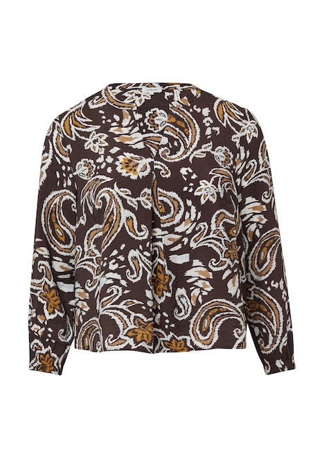 Strukturierte Viskosemix-Bluse mit All-over-Print