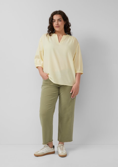 Bluse aus Seersucker mit Raffungen