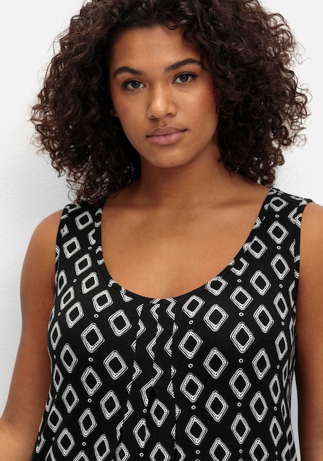 Strandkleid Ärmellos Sonstiges Muster Ohne Kragen