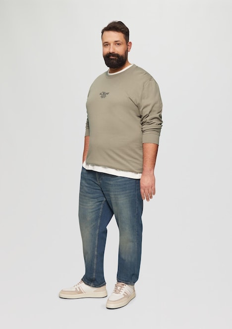Langarmshirt mit Logo-Stickerei