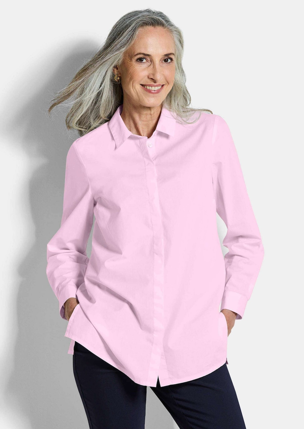 Baumwollbluse mit Hemdkragen