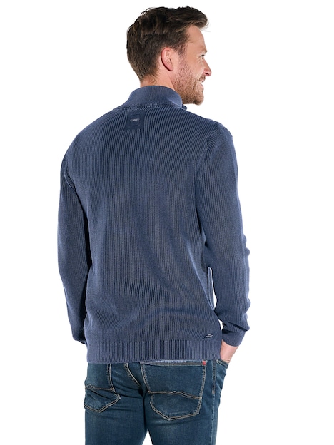 Herren Pullover Polokragen , Saphirblau