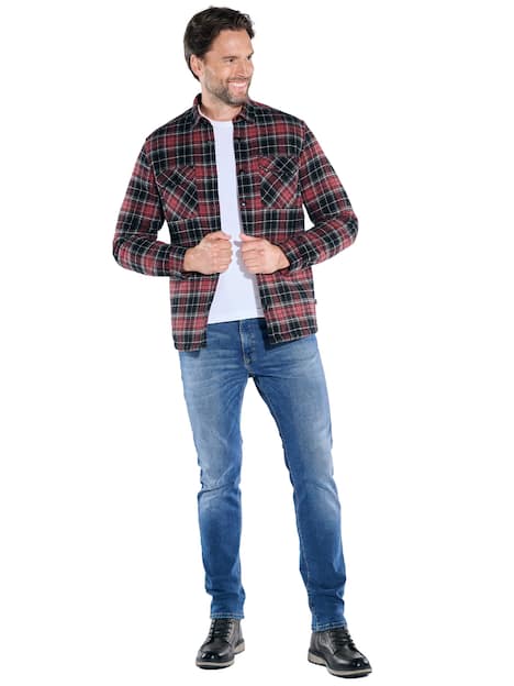 engbers Herren Langarm-Hemd kariert , Dunkelrot