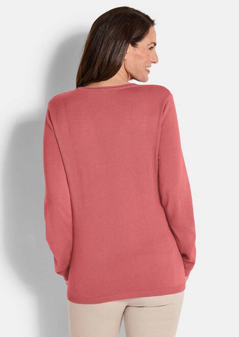 Edler Feinstrickpullover, V-Ausschnitt