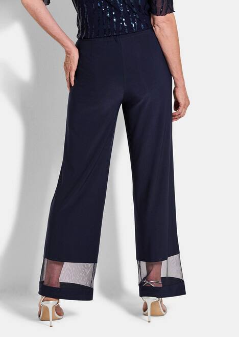Weite Hose VERA mit Mesh-Details