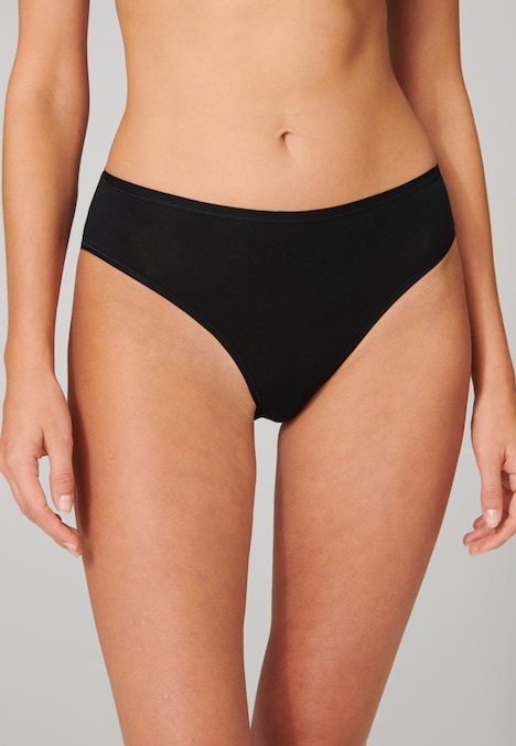 Schiesser Damen Slip 2-Pack 95/5 - 95/5 schwarz