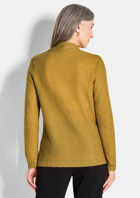 Offener Cardigan mit Taschen, Glanz