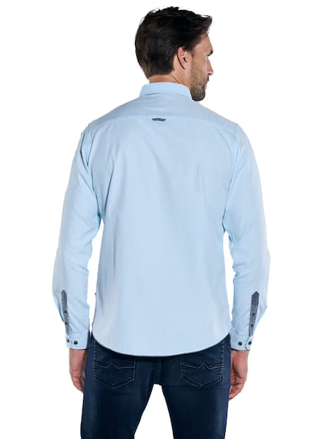 engbers Herren Langarm-Hemd gemustert , Hellblau