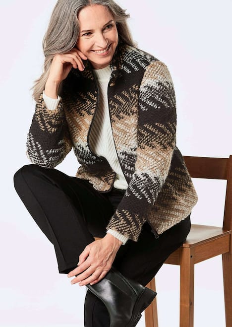 Gerade Herbstjacke, Blockstreifen