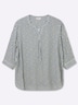 3/4-Arm-Bluse 3/4-Arm Ohne Kragen