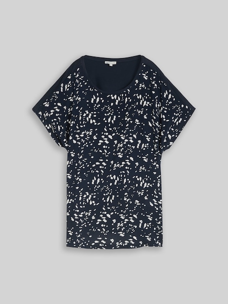 T-Shirt im Material-Mix