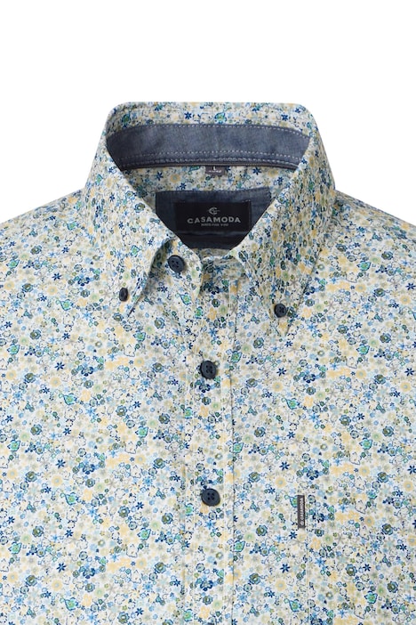 Leinenhemd Kurzarm Print Comfort Fit