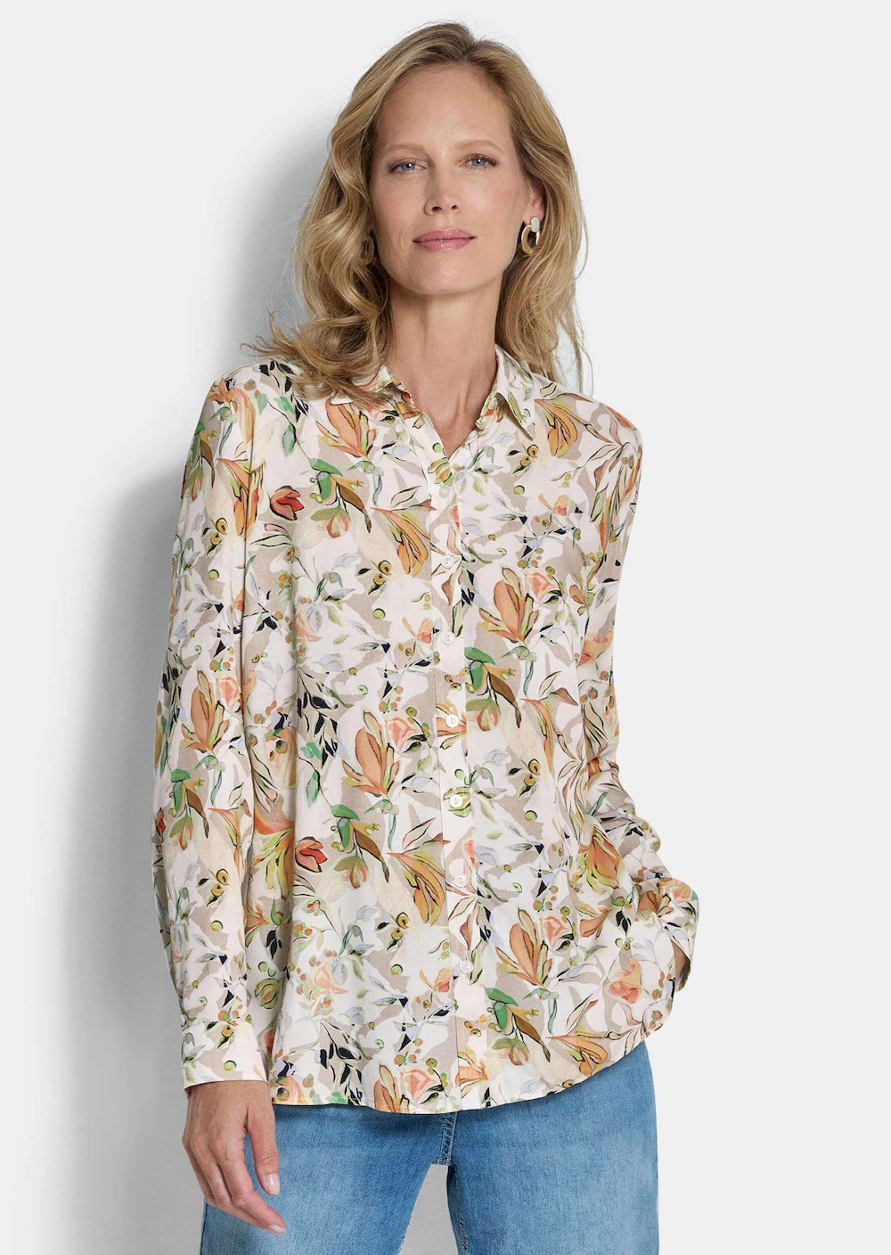Viskosebluse mit floralem Muster