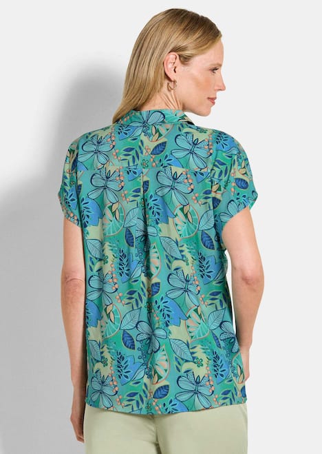 Hemdbluse mit floralem Design