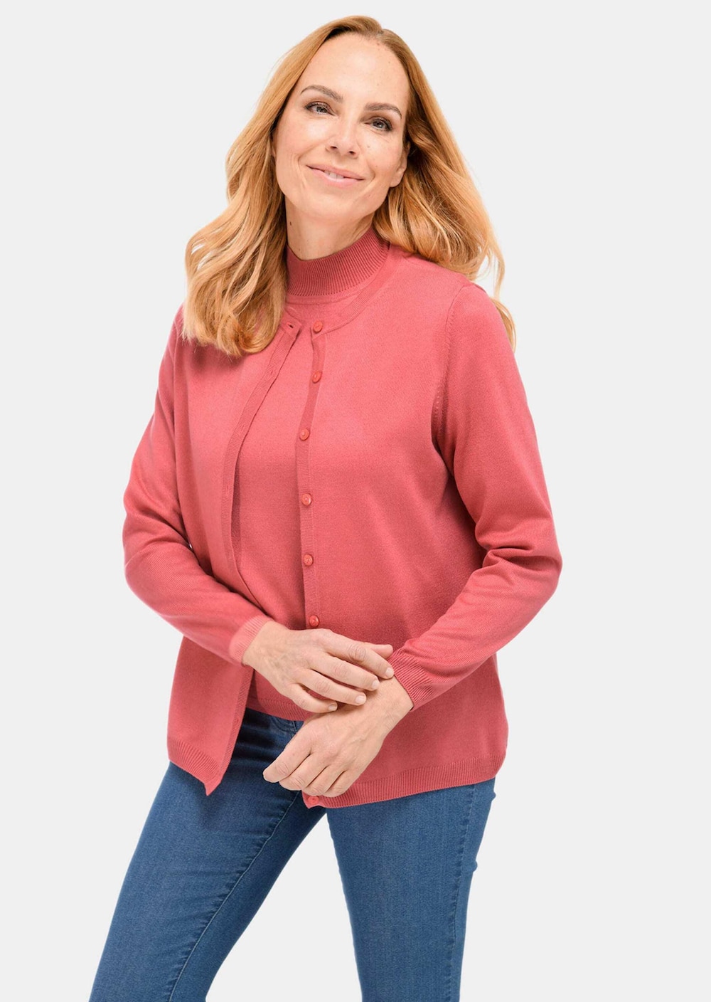 Strickset aus Jacke, Halbarmpullover