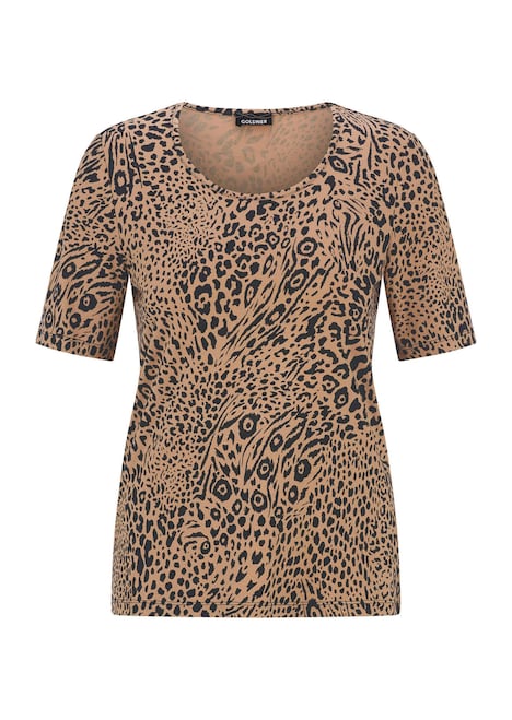 Jersey-Shirt mit Leo Print