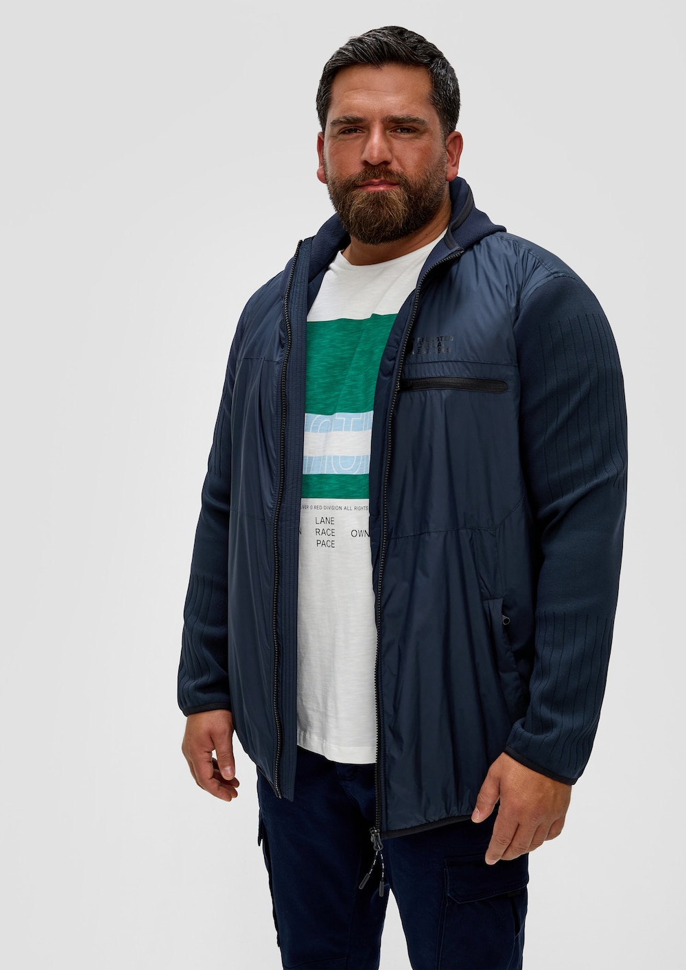 Kapuzenjacke im Fabricmix