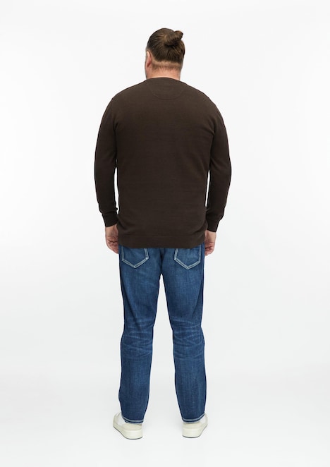 Baumwollpullover mit Logo-Stickerei