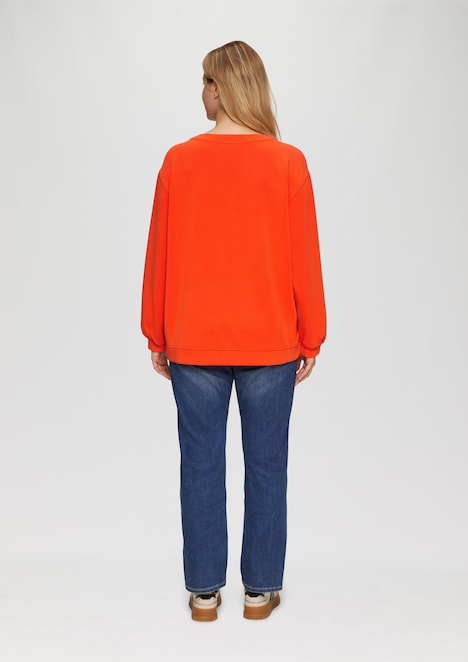 Scuba-Sweatshirt mit V-Ausschnitt