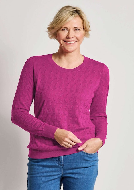 Baumwollpullover mit Zick-Zack-Muster