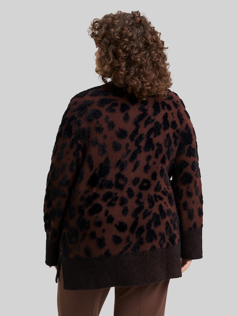 Loose Fit Cardigan mit Leo-Muster