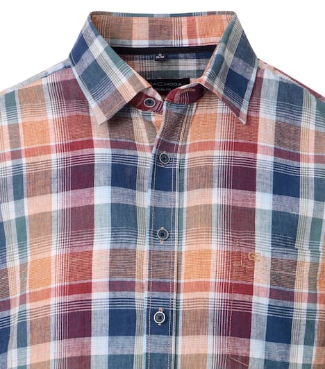 Leinenhemd kariert Casual Fit