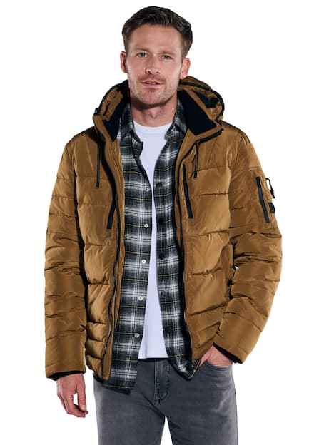 engbers Herren Steppjacke mit abnehmbarer Kapuze , Safrangelb