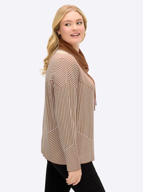 Pullover Langarm Jacquard, Jersey Sonstiges Muster Rollkragen