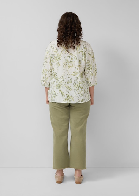 Bluse aus Seersucker mit Raffungen