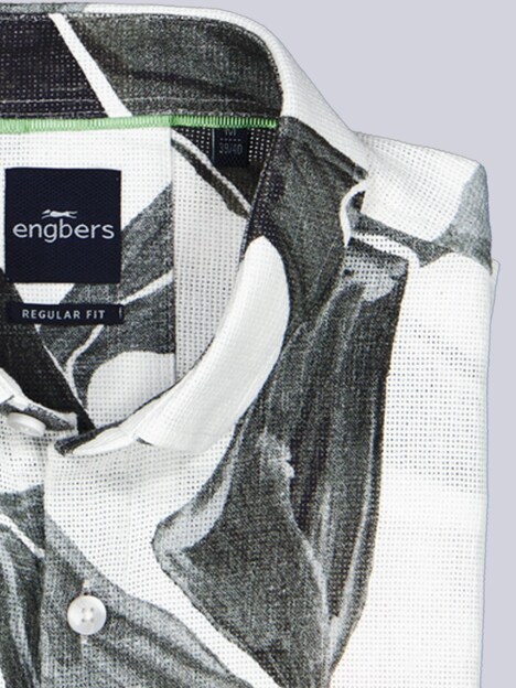 Herren Hemd kurzarm , Grau