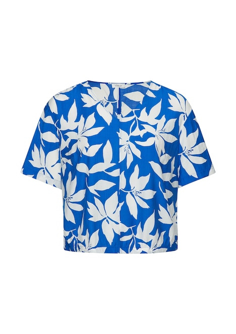 Strukturierte Bluse im O-Shape