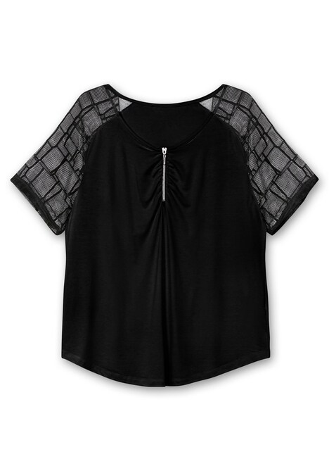 Shirt Kurzarm Uni Ohne Kragen