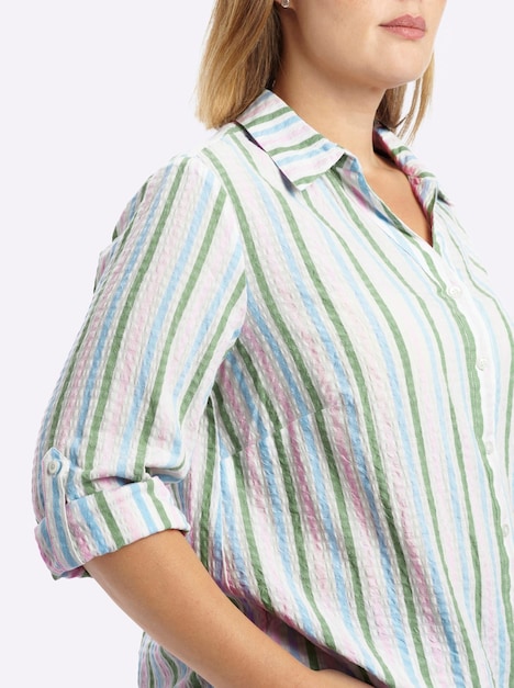 Langarm-Bluse Langarm Hemdkragen