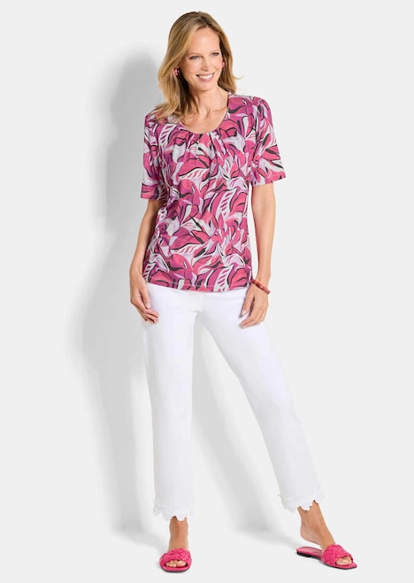 Cityshirt mit Blätter-Motiv