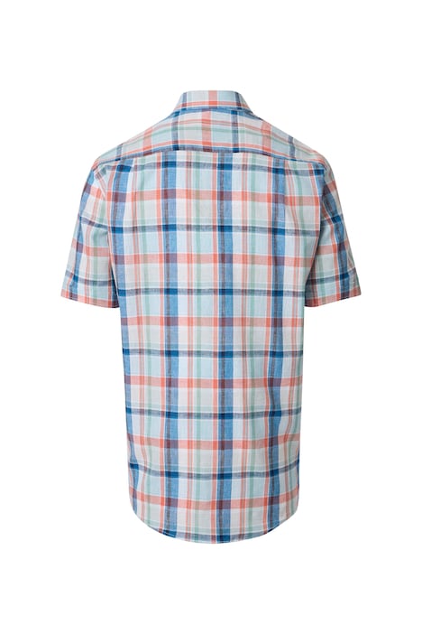 Leinenhemd Kurzarm kariert Casual Fit