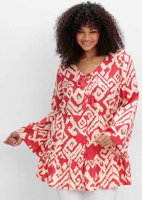 Longbluse Langarm Sonstiges Muster Ohne Kragen