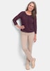Chiffon-Shirt mit 3/4-Arm, Rundhals