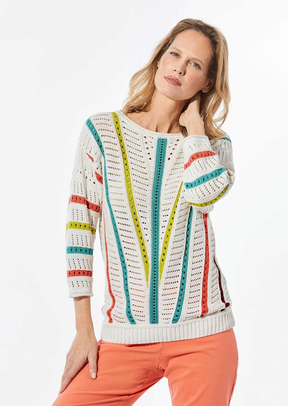 Strickpullover mit U-Boot-Ausschnitt