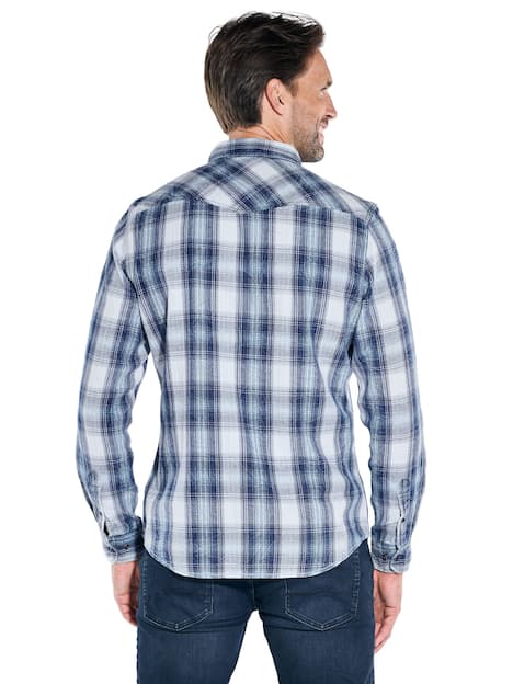 engbers Herren Langarm-Hemd kariert , Brilliantblau