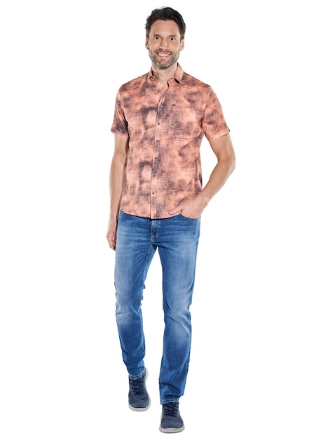 Herren Seerzucker Kurzarm-Hemd , Orange