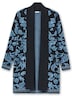 Longstrickjacke Langarm Jacquard Mehrfarbig Schalkragen