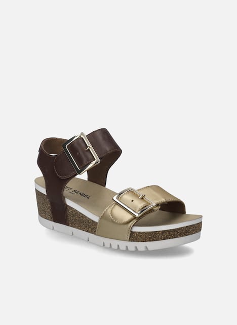 Damen Sandale Quinn 02, gold-kombi