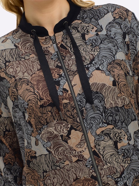 Shirtjacke Langarm Sonstiges Muster Stehkragen
