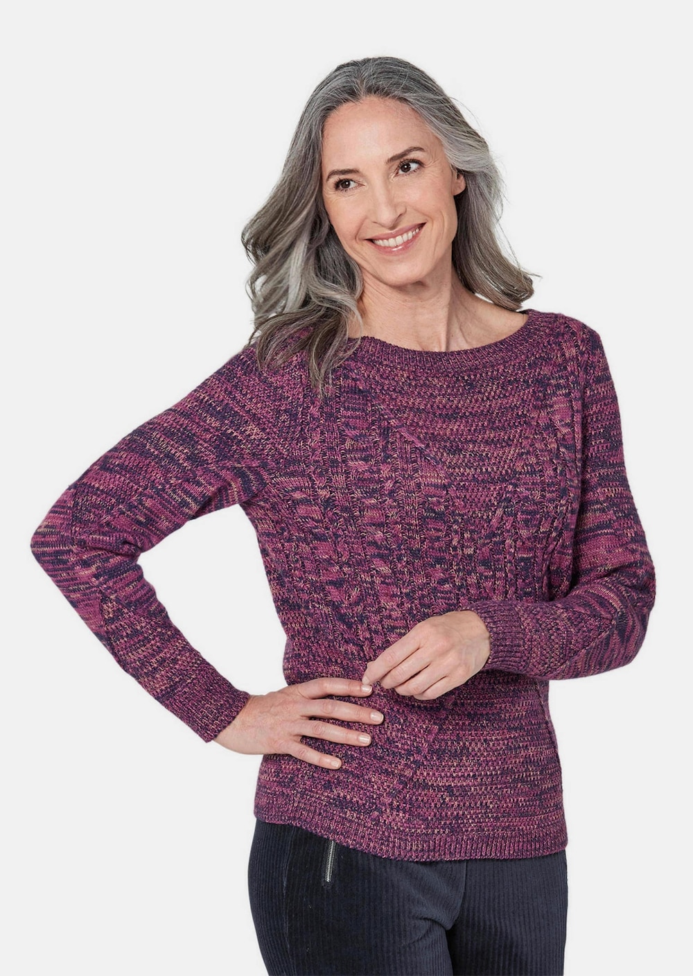 Gebreide trui met kabelpatroon