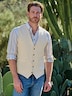 Herren Sakko-Weste mit Leinenanteil , Beige